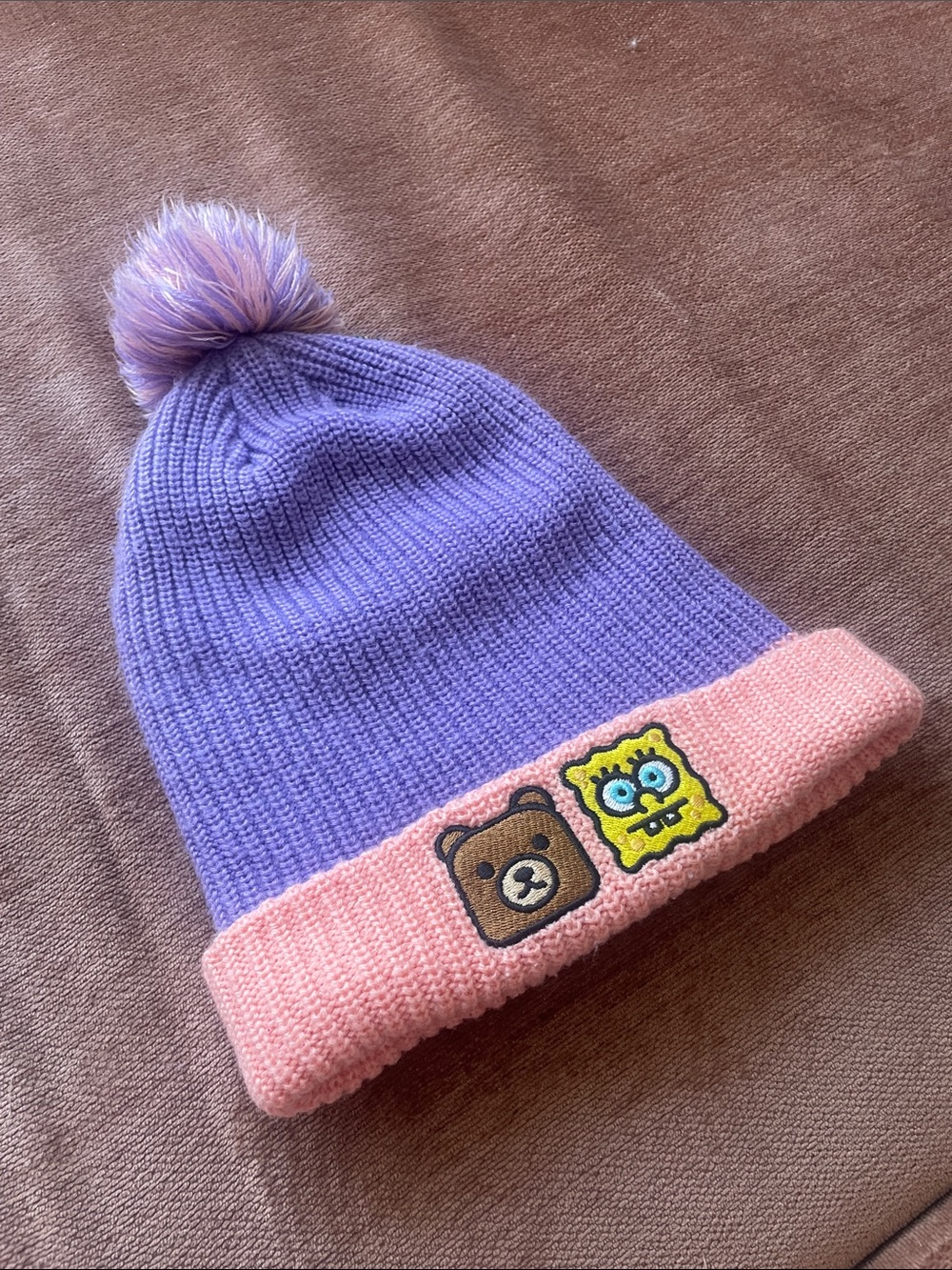 Teddy Fresh x Spongebob Pink & Purple Beanie